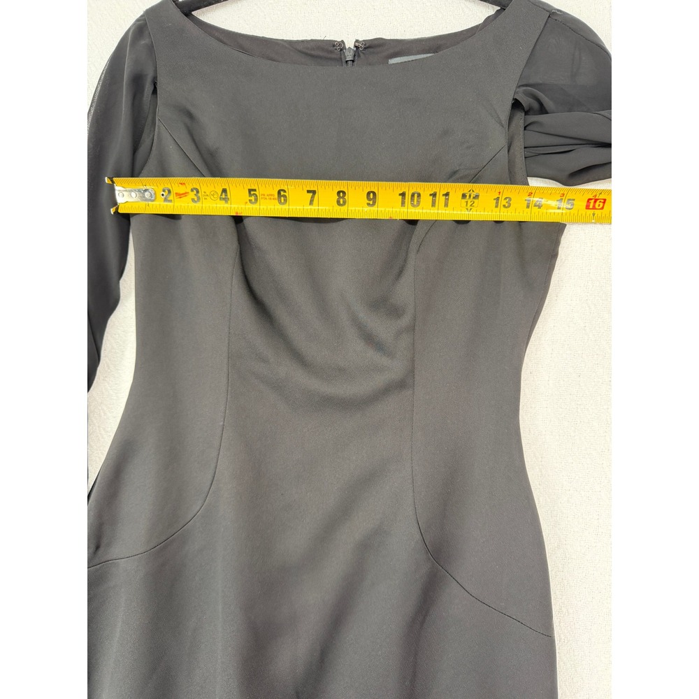 Adrianna‎ Papell Satin Column Gown with Chiffon Cape - Picture 7 of 13